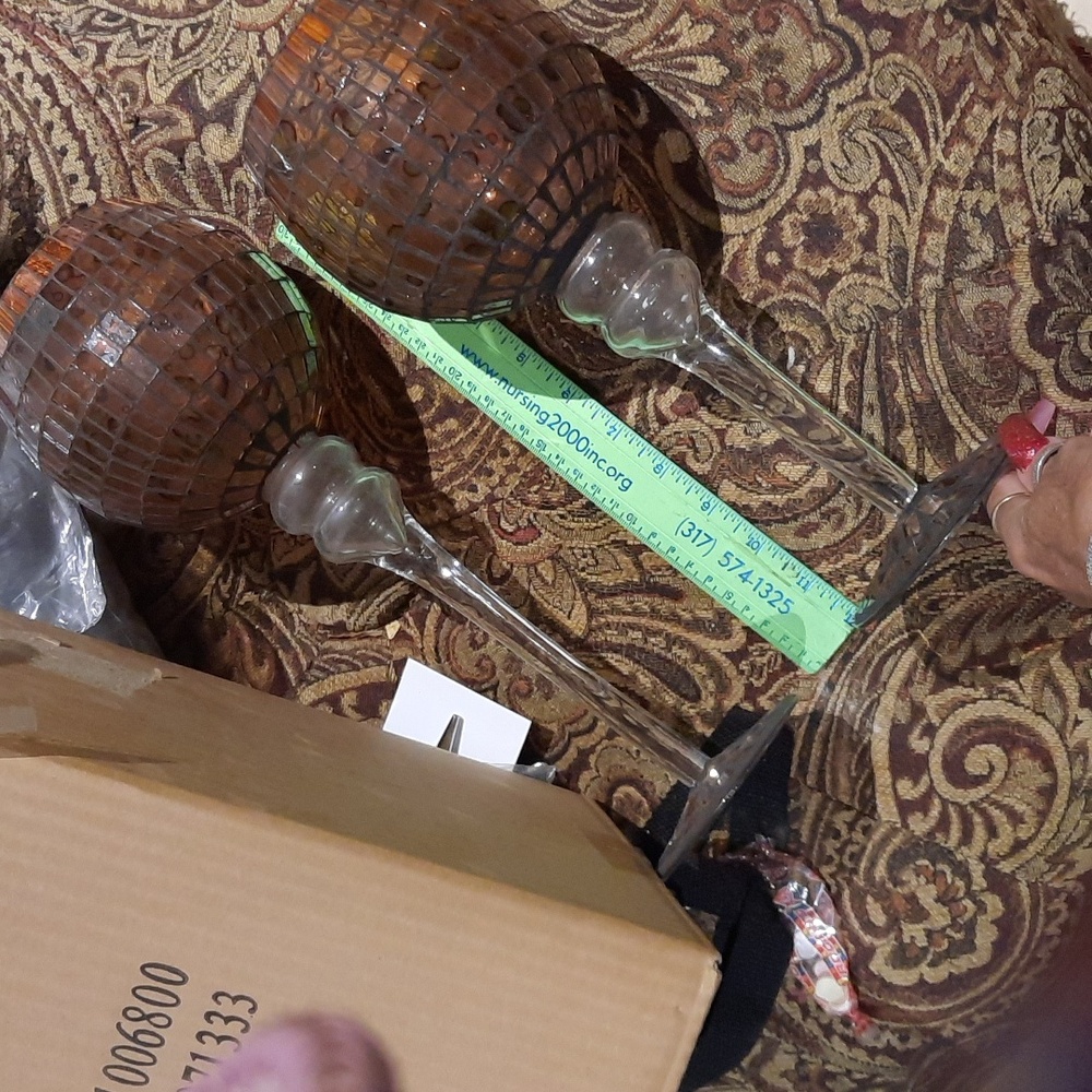 NIB GENUINE BOMBAY & COMPANY LEOPARD MOSAIC GOBLET DECORE OR  CANDALE HOLDER